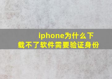 iphone为什么下载不了软件需要验证身份