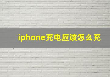 iphone充电应该怎么充