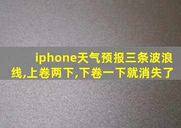 iphone天气预报三条波浪线,上卷两下,下卷一下就消失了