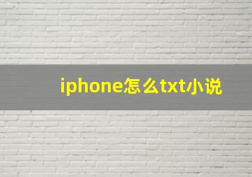 iphone怎么txt小说