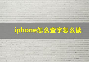 iphone怎么查字怎么读