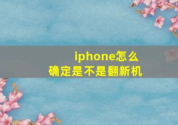 iphone怎么确定是不是翻新机