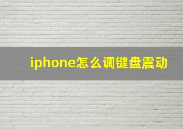 iphone怎么调键盘震动