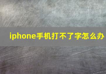 iphone手机打不了字怎么办