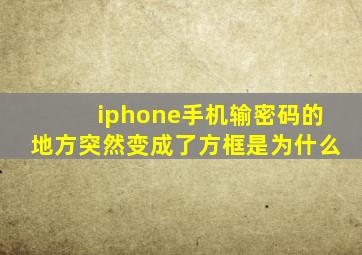 iphone手机输密码的地方突然变成了方框是为什么