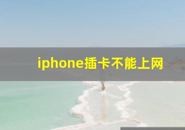 iphone插卡不能上网