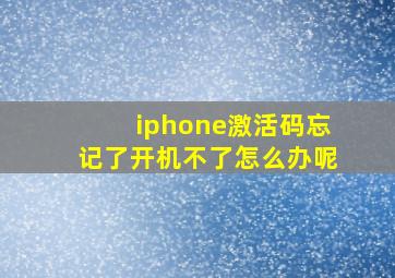 iphone激活码忘记了开机不了怎么办呢