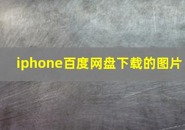 iphone百度网盘下载的图片