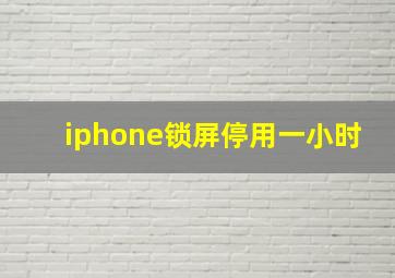 iphone锁屏停用一小时