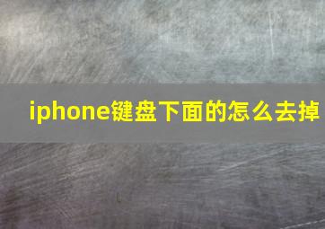 iphone键盘下面的怎么去掉