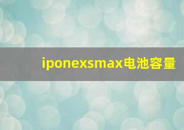 iponexsmax电池容量