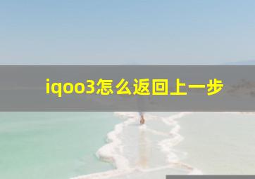 iqoo3怎么返回上一步