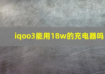 iqoo3能用18w的充电器吗