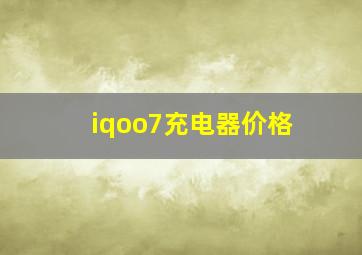 iqoo7充电器价格