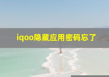 iqoo隐藏应用密码忘了