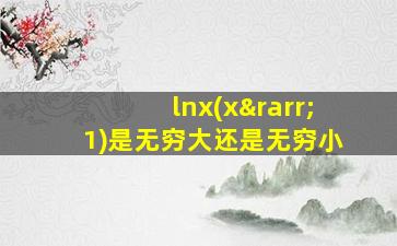 lnx(x→1)是无穷大还是无穷小