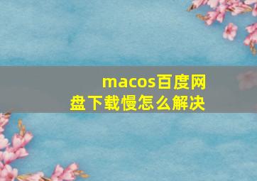 macos百度网盘下载慢怎么解决