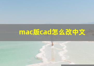 mac版cad怎么改中文