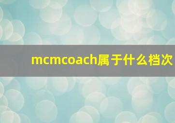 mcmcoach属于什么档次