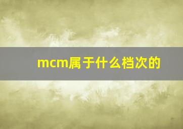 mcm属于什么档次的