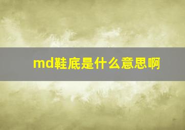 md鞋底是什么意思啊