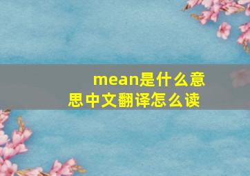 mean是什么意思中文翻译怎么读