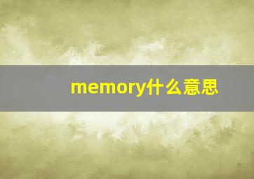 memory什么意思