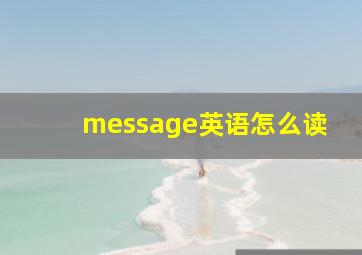 message英语怎么读