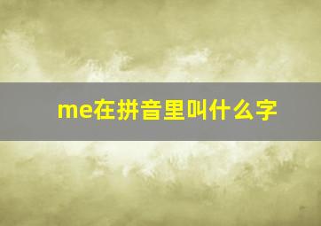 me在拼音里叫什么字