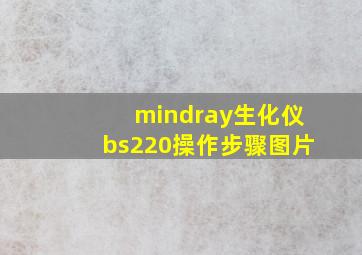 mindray生化仪bs220操作步骤图片