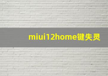 miui12home键失灵