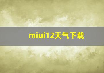 miui12天气下载