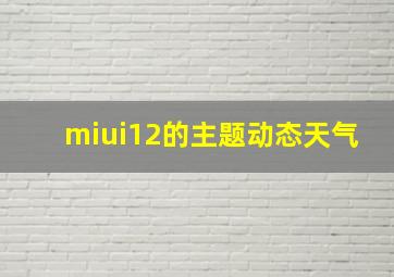 miui12的主题动态天气