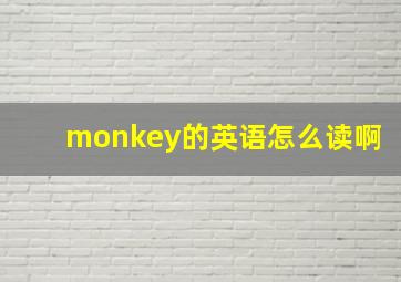 monkey的英语怎么读啊