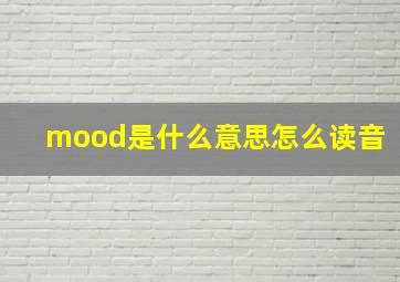 mood是什么意思怎么读音