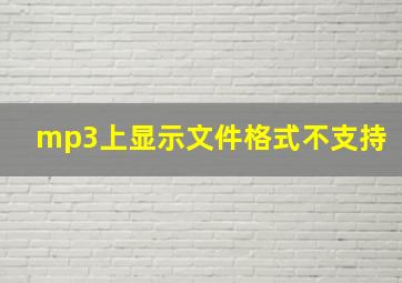 mp3上显示文件格式不支持