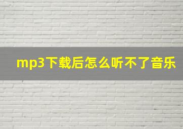 mp3下载后怎么听不了音乐