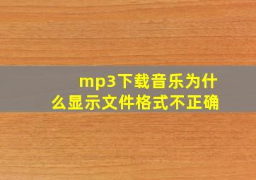 mp3下载音乐为什么显示文件格式不正确