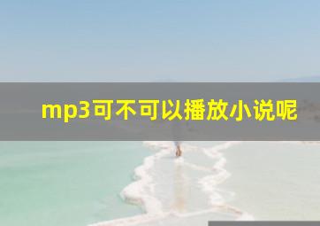 mp3可不可以播放小说呢