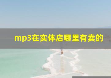 mp3在实体店哪里有卖的