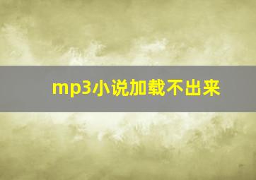 mp3小说加载不出来