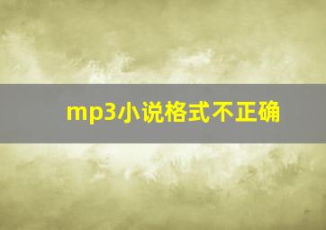 mp3小说格式不正确