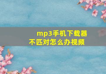 mp3手机下载器不匹对怎么办视频