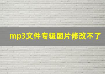 mp3文件专辑图片修改不了