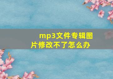 mp3文件专辑图片修改不了怎么办