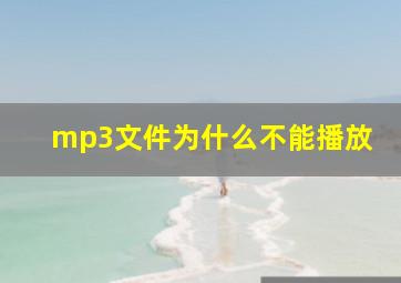 mp3文件为什么不能播放