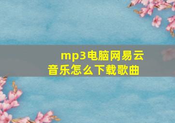 mp3电脑网易云音乐怎么下载歌曲