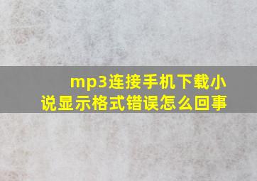 mp3连接手机下载小说显示格式错误怎么回事