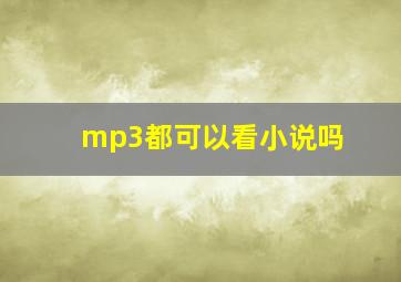 mp3都可以看小说吗