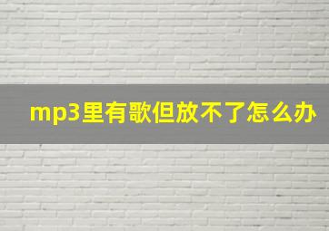 mp3里有歌但放不了怎么办